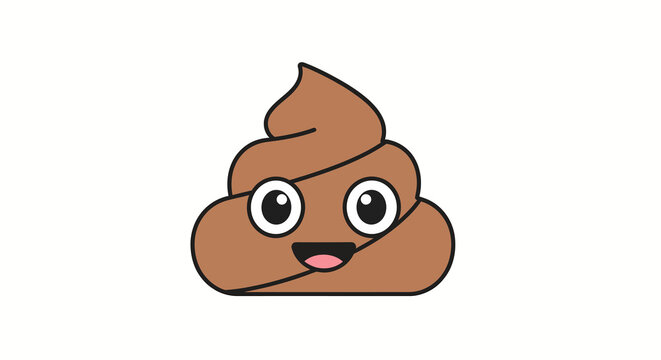 funny poop emoji character with eyes and tongue for social media and web design