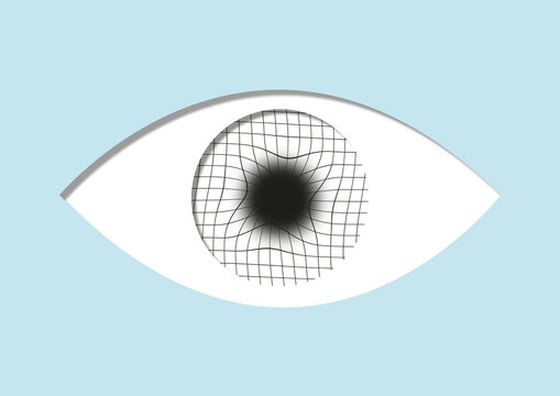 Amsler grid eye test, conceptual illustration