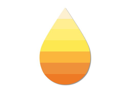 Range of urine colours, conceptual illustration