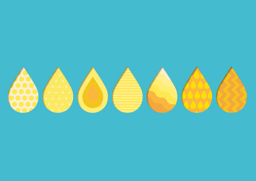 Range of urine colours, conceptual illustration