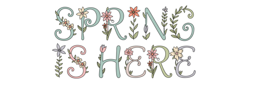 Whimsical floral typography for spring &ndash; Great for social media quotes, wedding invitations, or seasonal merchandise.