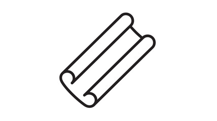 Obraz premium Scroll simple icon with rolled edges and three parallel lines, representing documents or plans for creative projects.