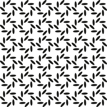 Seamless geometric pattern of black ovals arranged in a circle on a white background