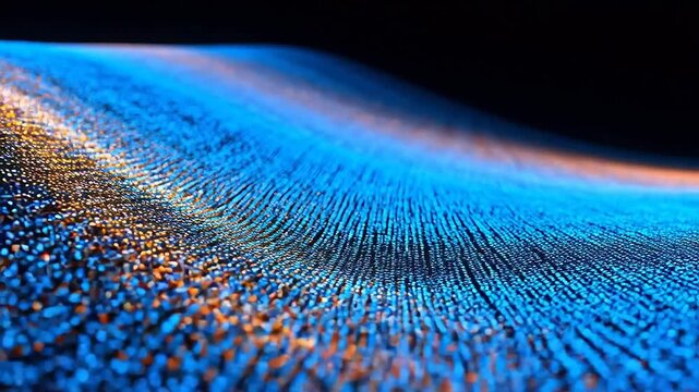 Abstract wave of glowing particles
