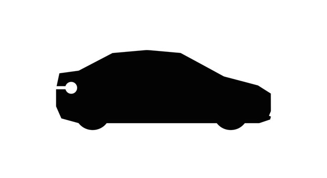 Black Car Keychain Silhouette Icon.