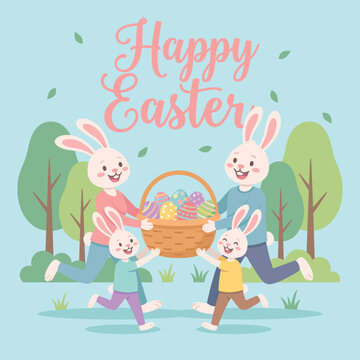 Happy Easter Bunny Family Egg Surprise