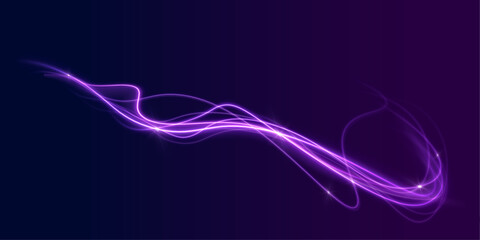 Electric light trail forms a smooth flowing loop. Small sparks pulse along the bright path. PNG effect creates a clean isolated glow. © Little Monster 2070