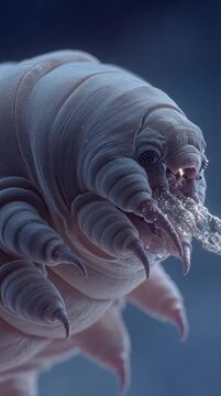 Tardigrade Water Bear Extremeophile Microorganism in Detailed Close Up View
