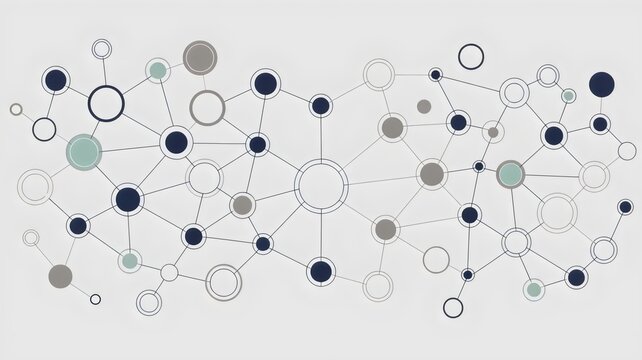 Minimalist vector nodes representing data flow &ndash; Suitable for cloud architecture, node based systems, or modern finance visuals.