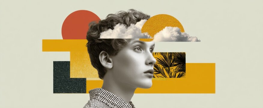 evocative creative collage merging textures and images to stir deep visual storytelling emotions