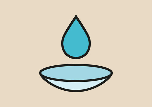 Contact lens solution, illustration