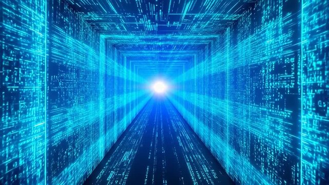 Digital tunnel with binary code