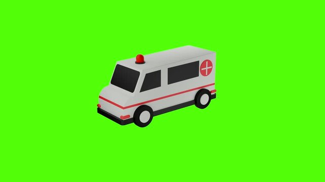 Emergency Response Vehicle: A pristine ambulance, emblazoned with the iconic medical symbol and emergency light, stands ready to serve.