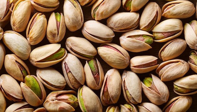 Roasted Salted Pistachio Nuts In Shell Background Texture