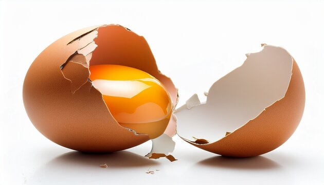 Rotten Egg Or Broken Egg Isolated On White Background