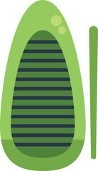 Fototapeta premium Bright green inflatable paddle board and paddle isolated on clean white background
