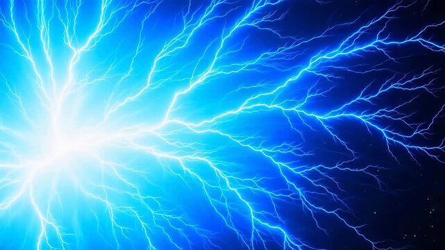 Blue lightning bolts in space