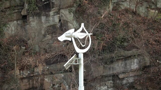 Vertical Axis Wind Turbine for Renewable Energy against Natural Cliff