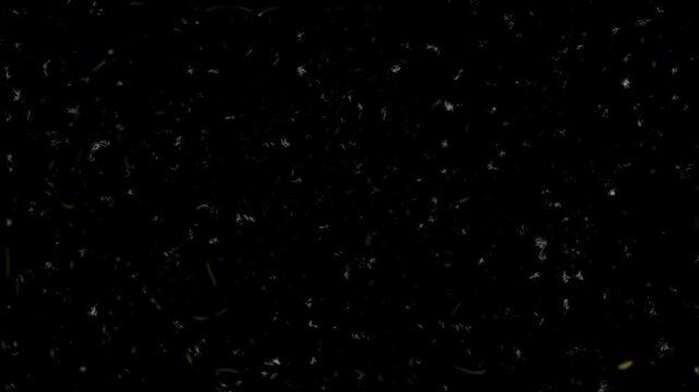 An atmospheric vintage film overlay highlights a pitch-black background constantly shifting with flickering white dust particles, yellowish celluloid scratches, and beautiful blue and red light leaks