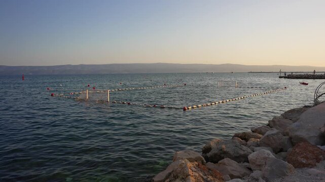 Water polo in the open sea.