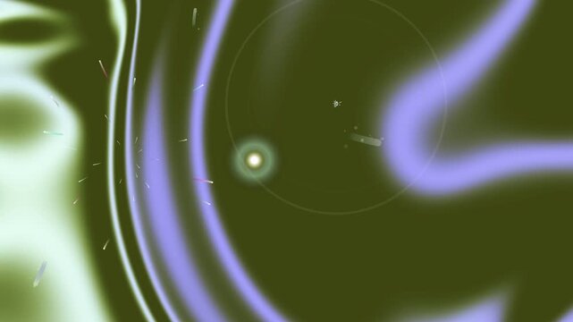 Abstract swirling purple and green patterns.
