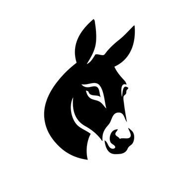 Logotipo con dibujo sencillo con silueta de la cabeza de un burro de perfil