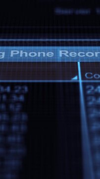 Digital Forensic Phone Records in Police Database - Blue Version - Vertical