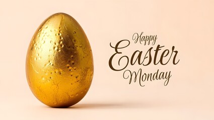 Elegant golden easter egg celebrating easter monday
