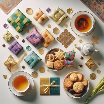 Hari Raya Aidilfitri Celebration with Traditional Kuih and Tea.