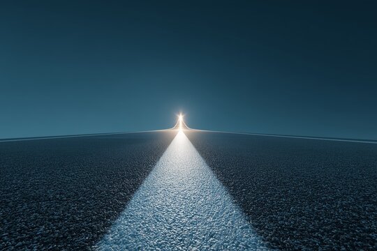 Light path leading to bright horizon