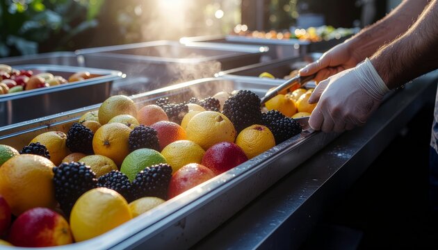 Fresh fruit buffet - A vibrant and healthy food display.