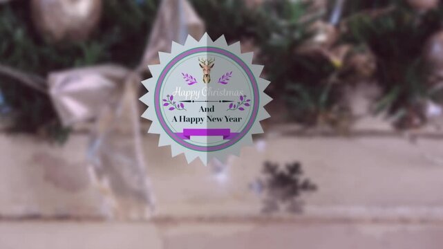 Animation of christmas greetings text and decorations