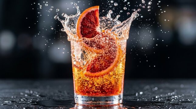 Blood Orange Spritz Splash - Effervescent Drink Shot