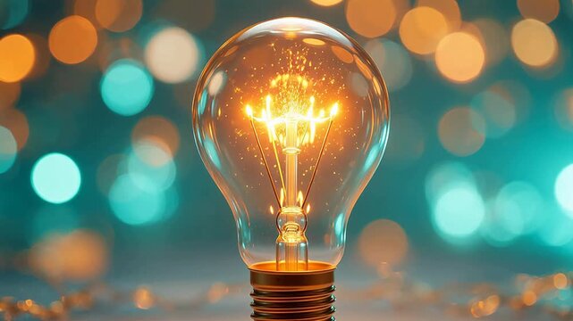 Light bulb with glowing filament