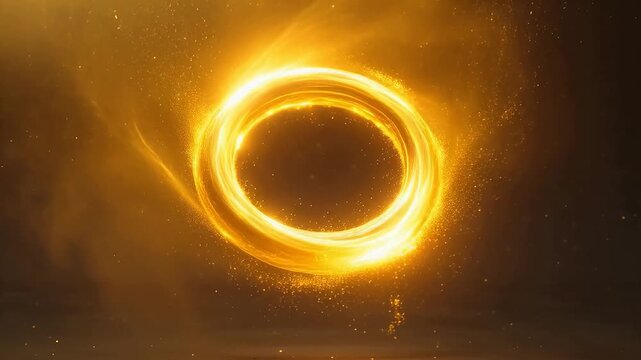 Glowing golden ring with sparkles