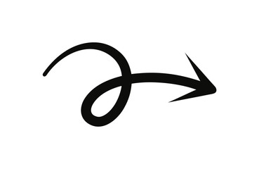 Obraz premium Simple Hand Drawn Curved Arrow Icon HD – Minimal Vector Direction Symbol for UI & Design