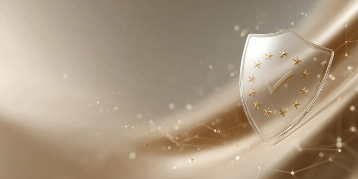 A secure shield in a smooth background, representing safety and protection