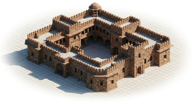 Detailed Medieval Castle Illustration &ndash; Architectural Design Stock Image