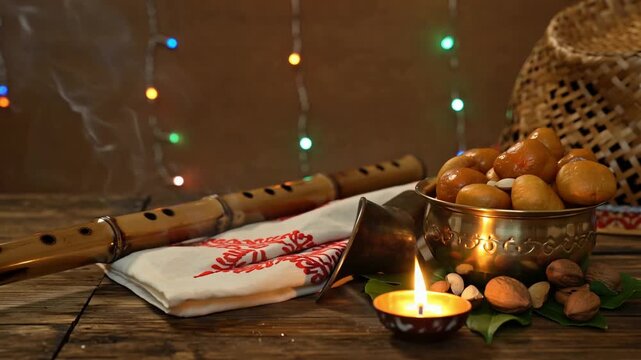 Bohag Bihu celebrates the Assamese New Year and spring harvest with vibrant traditions, music, flowers, and symbols of prosperity and renewal.
