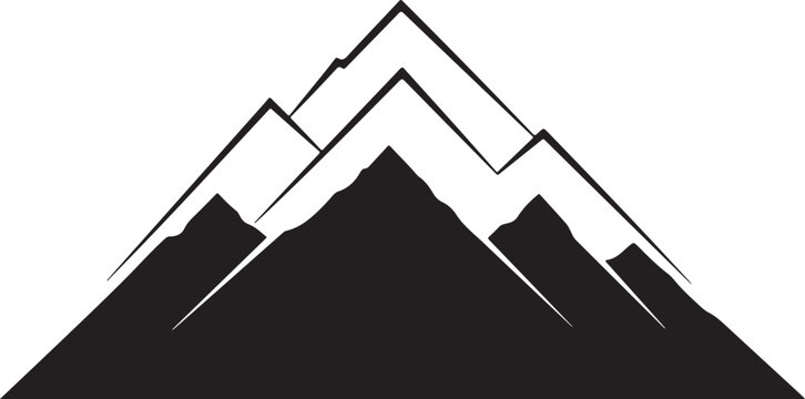 Vector mountain range silhouette icon