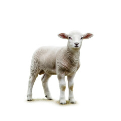 Fototapeta premium A Young Lamb Standing on a White Background 2.