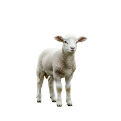 Fototapeta premium A Young Lamb Standing on a White Background 7.