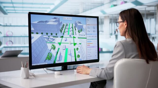 Civil Engineer Analyzes Traffic Flow Using 3D Mapping Software