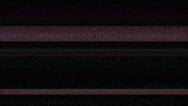 Vintage digital glitch moving horizontal lines with static noise and color split effect abstract background