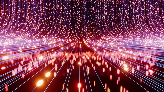 Abstract background of glowing and shimmering particles