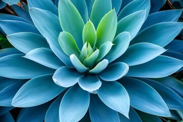 Fototapeta premium Agave succulent plant abstract pattern with turquoise leaves