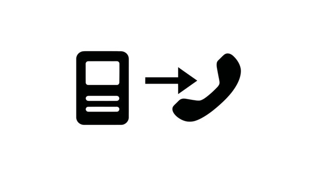 Mobile Phone to Telephone Call Transfer Icon. Smartphone to Landline Communication Symbol. Call Forwarding Concept.