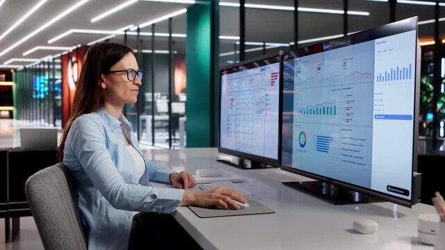 Business Manager Reviews Financial Data