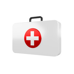 Obraz premium White First Aid Kit Medical Icon Isolated 3D Render