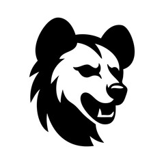 Logotipo con dibujo sencillo con líneas de la cabeza de una hiena  © teracreonte